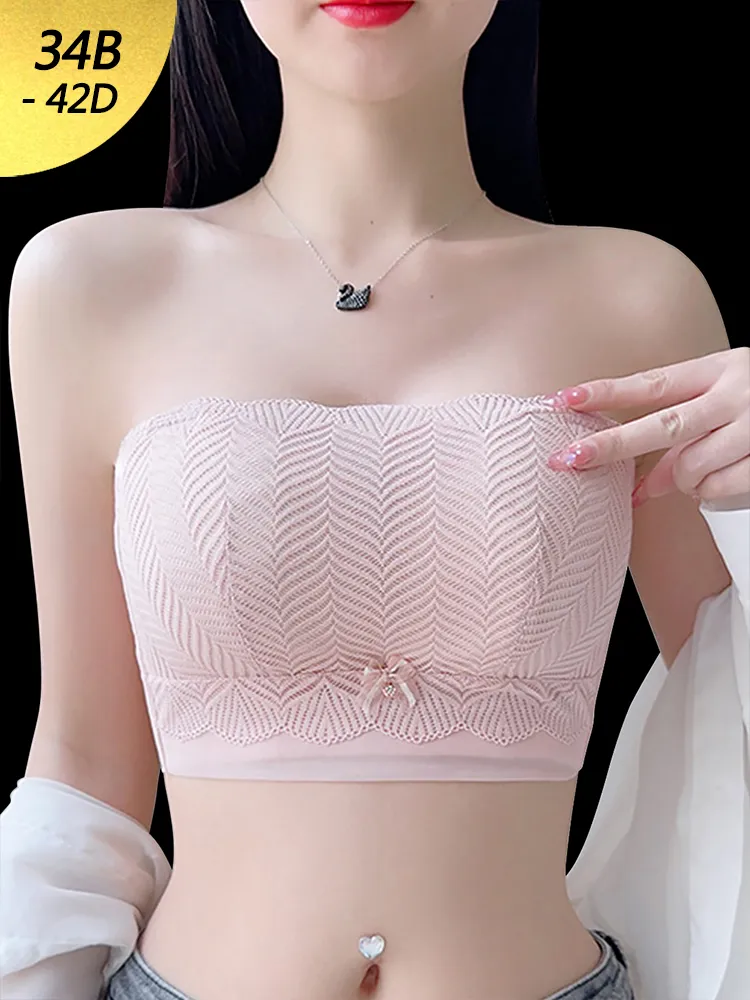 Women's Strapless Bandeau Convertible Minimizer Bra with Detachable Straps