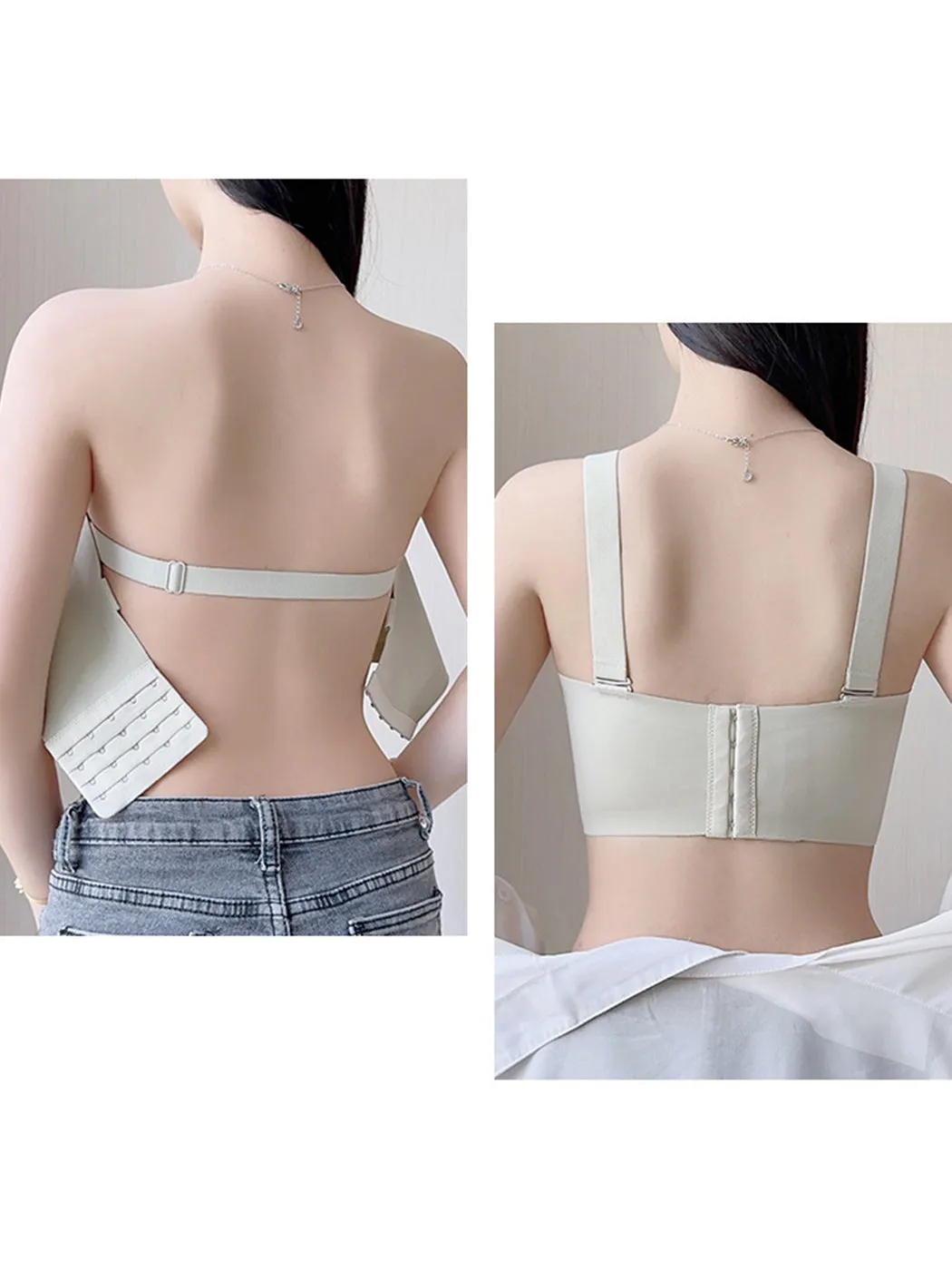 Women's Strapless Bandeau Convertible Minimizer Bra with Detachable Straps