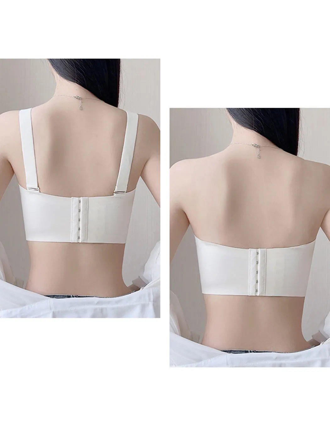 Women's Strapless Bandeau Convertible Minimizer Bra with Detachable Straps